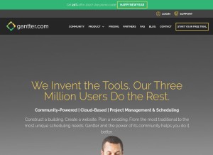 How gantter.com looks like on a tablet such as an iPad.