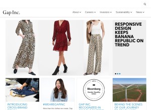 How gapinc.com looks like on a tablet such as an iPad.