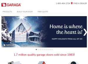 How garaga.com looks like on a tablet such as an iPad.