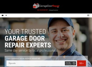 How garagedoorrepair.com looks like on a tablet such as an iPad.