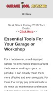How garagetooladvisor.com looks like on a mobile device such as an iPhone.