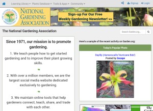 How garden.org looks like on a tablet such as an iPad.