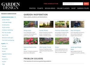 How gardendesign.com looks like on a tablet such as an iPad.