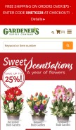 How gardeners.com looks like on a mobile device such as an iPhone.