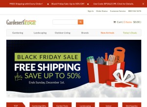 How gardenersedge.com looks like on a tablet such as an iPad.