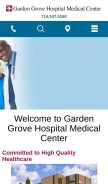 How gardengrovehospital.com looks like on a mobile device such as an iPhone.