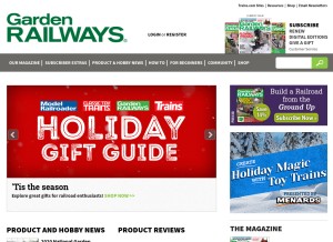 How gardenrailways.com looks like on a tablet such as an iPad.