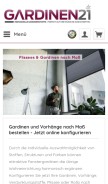 How gardinen21.de looks like on a mobile device such as an iPhone.
