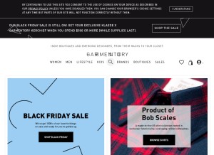 How garmentory.com looks like on a tablet such as an iPad.