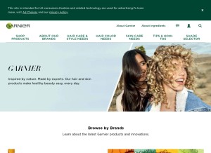How garnierusa.com looks like on a tablet such as an iPad.