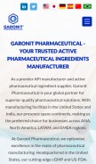 How garonitpharma.com looks like on a mobile device such as an iPhone.