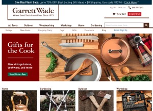 How garrettwade.com looks like on a tablet such as an iPad.