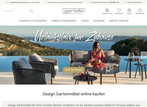 How gartella.de looks like on a tablet such as an iPad.