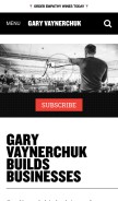 How garyvaynerchuk.com looks like on a mobile device such as an iPhone.