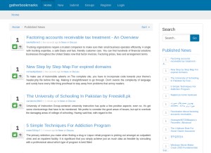 How gatherbookmarks.com looks like on a tablet such as an iPad.