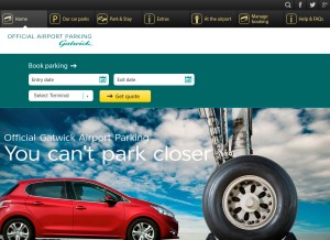 How gatwickparking.com looks like on a tablet such as an iPad.