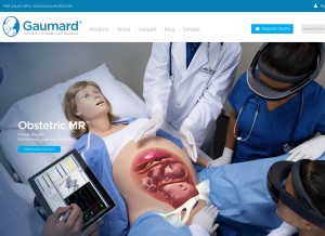 How gaumard.com looks like on a tablet such as an iPad.