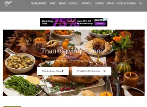 How gayot.com looks like on a tablet such as an iPad.