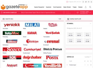 How gazeteapp.com looks like on a tablet such as an iPad.