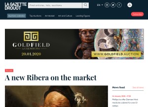 How gazette-drouot.com looks like on a tablet such as an iPad.