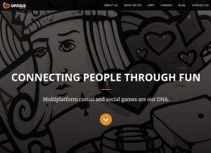 How gazeus.com looks like on a tablet such as an iPad.