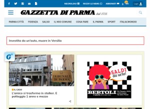 How gazzettadiparma.it looks like on a tablet such as an iPad.