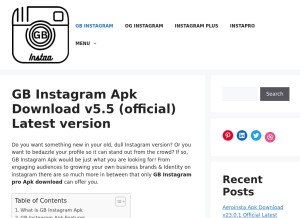 How gbinstaa.com looks like on a tablet such as an iPad.