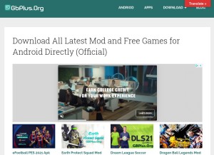 How gbplus.org looks like on a tablet such as an iPad.