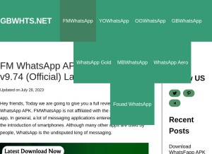 How gbwhts.net looks like on a tablet such as an iPad.