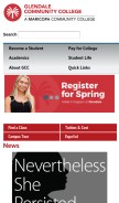 How gccaz.edu looks like on a mobile device such as an iPhone.