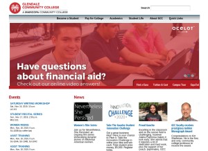 How gccaz.edu looks like on a tablet such as an iPad.