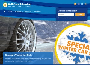 How gcefcu.org looks like on a tablet such as an iPad.