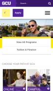 How gcu.edu looks like on a mobile device such as an iPhone.