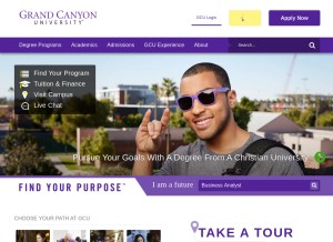 How gcu.edu looks like on a tablet such as an iPad.