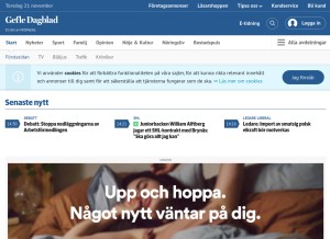 How gd.se looks like on a tablet such as an iPad.