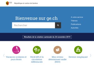 How ge.ch looks like on a tablet such as an iPad.
