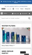 How geapplianceparts.com looks like on a mobile device such as an iPhone.