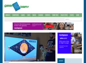 How geardiary.com looks like on a tablet such as an iPad.