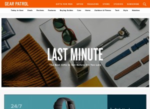 How gearpatrol.com looks like on a tablet such as an iPad.