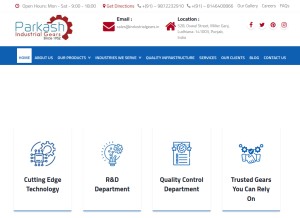 How gears-manufacturers.in looks like on a tablet such as an iPad.