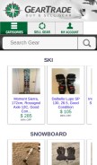 How geartrade.com looks like on a mobile device such as an iPhone.