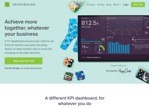 How geckoboard.com looks like on a tablet such as an iPad.