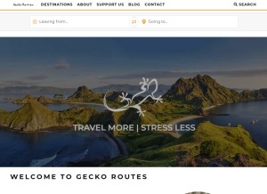 How geckoroutes.com looks like on a tablet such as an iPad.