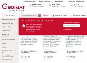 How gedimat.fr looks like on a tablet such as an iPad.