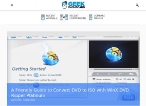 How geekdashboard.com looks like on a tablet such as an iPad.
