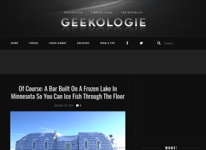 How geekologie.com looks like on a tablet such as an iPad.