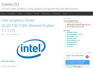 How geeks3d.com looks like on a tablet such as an iPad.