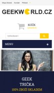How geekworld.cz looks like on a mobile device such as an iPhone.
