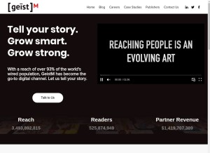 How geistm.com looks like on a tablet such as an iPad.