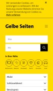 How gelbeseiten.de looks like on a mobile device such as an iPhone.